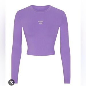SKIMS Purple Long Sleeve Crop Top